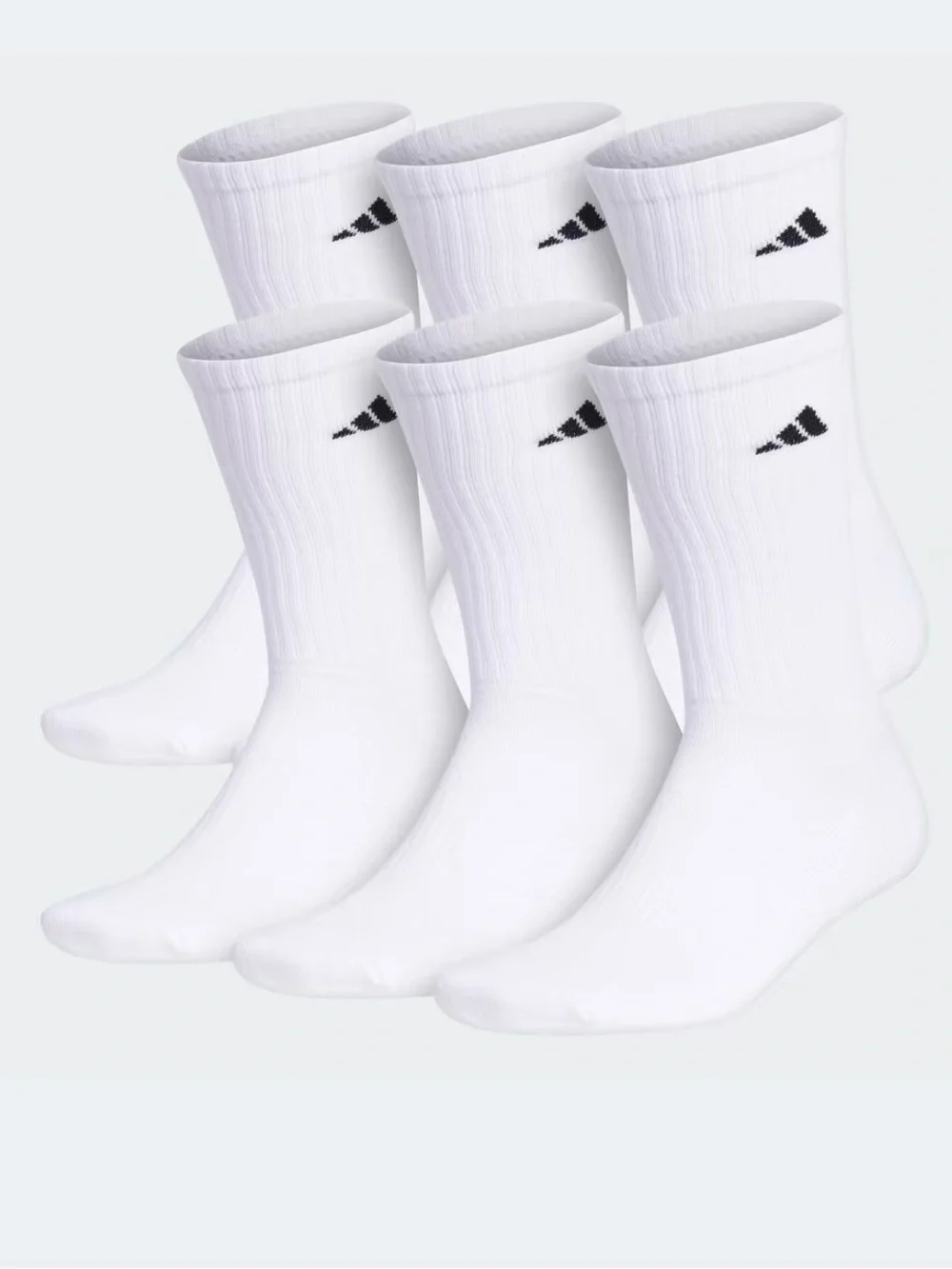 Adidas White Cushioned Crew Socks with Logo 6 Pair Pack Size X-Large 15-19